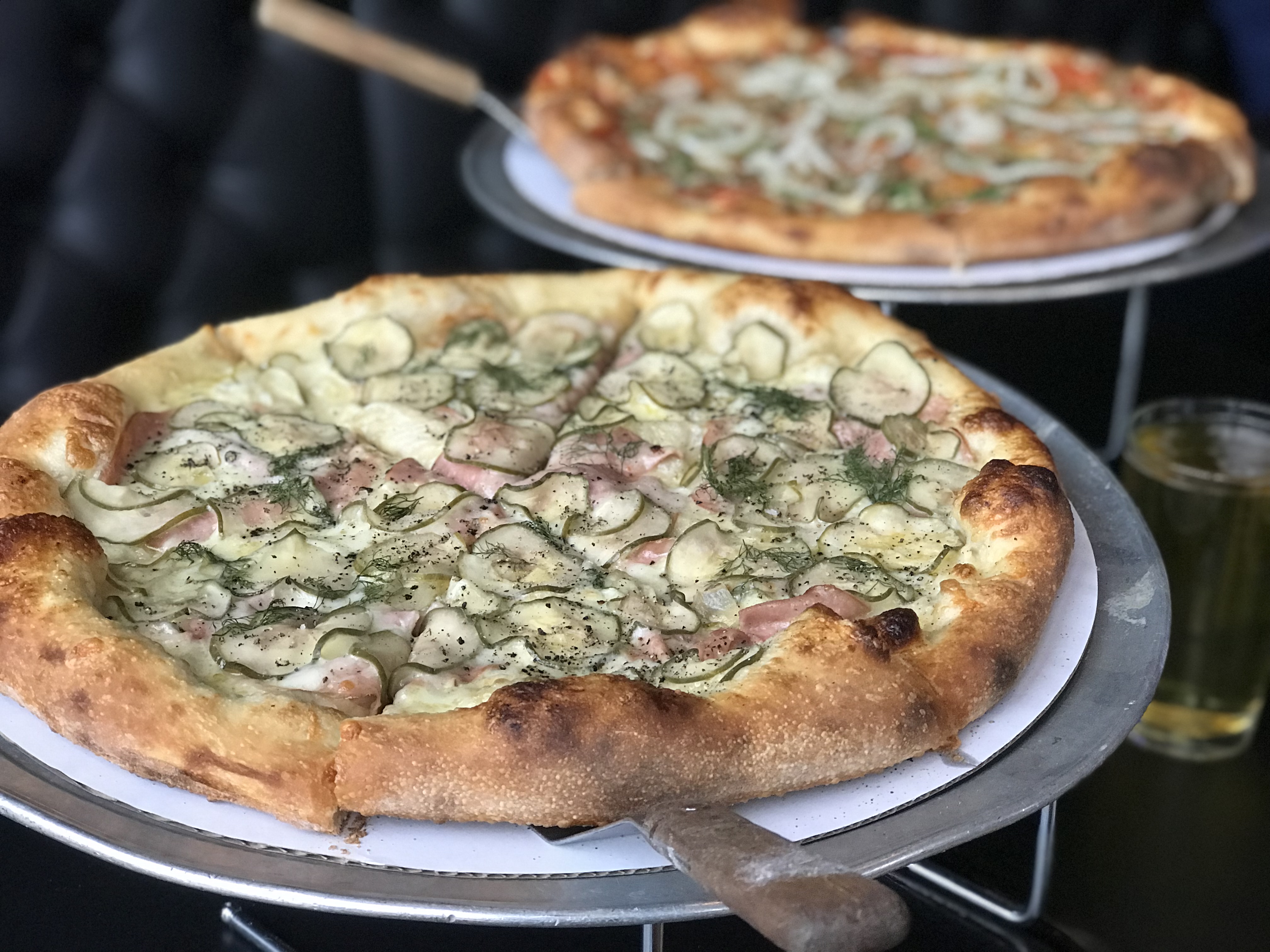 Outdoor Pizza Oven Charred Broccoli Rabe, Pecorino, and Anchovy Pizza Recipe